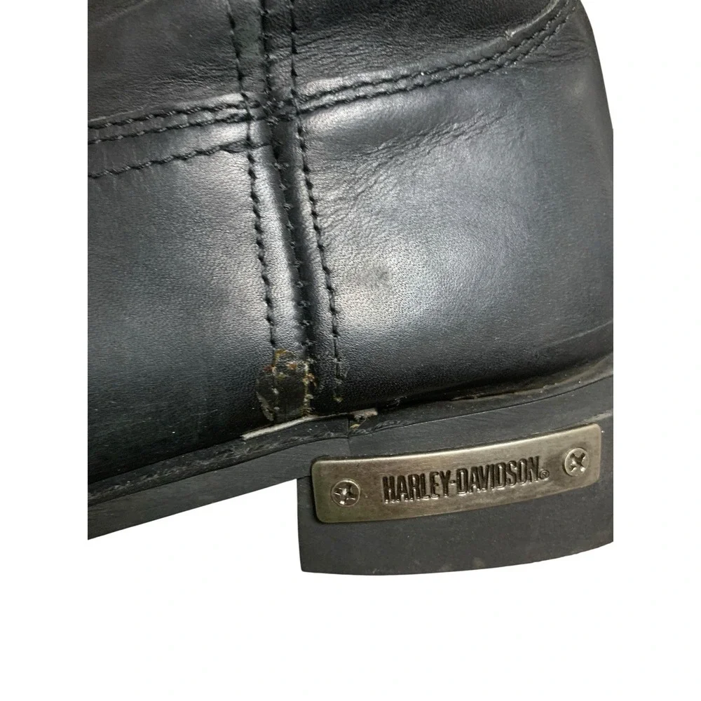 Harley Davidson 91345 Leather Biker Motorcycle Boots Mens 11.5 Black Square Toe